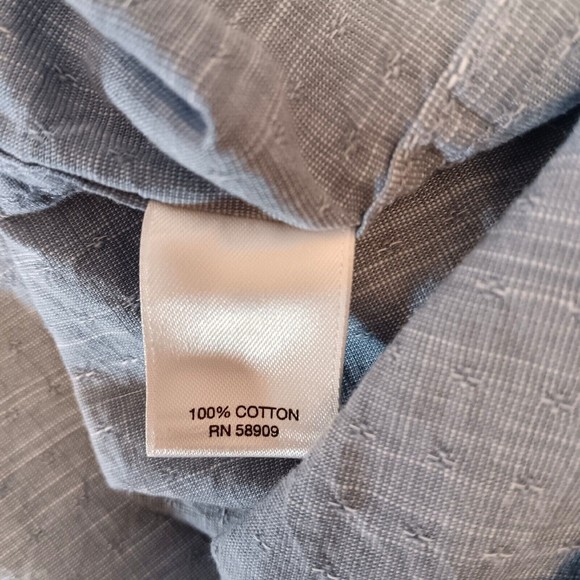 Rowm Shirt Men M Light Blue Button Down Short Sleeve 100% Cotton Lightweight - Picture 9 of 9